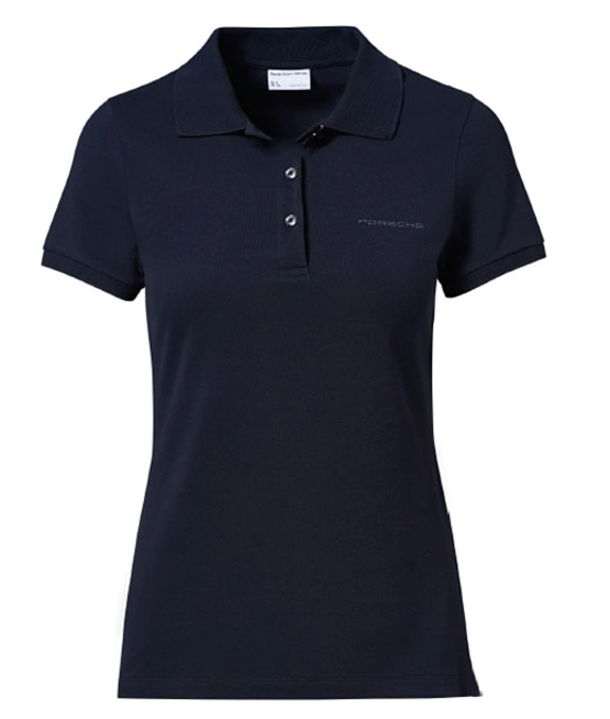Navy blue polo shirt women clearance