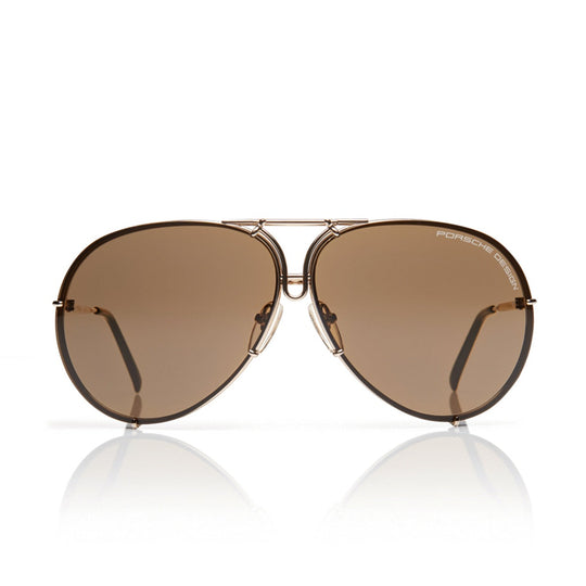 Porsche Design Unisex Aviator Sunglasses P'8478 with Interchangeable Lenses, Light Gold