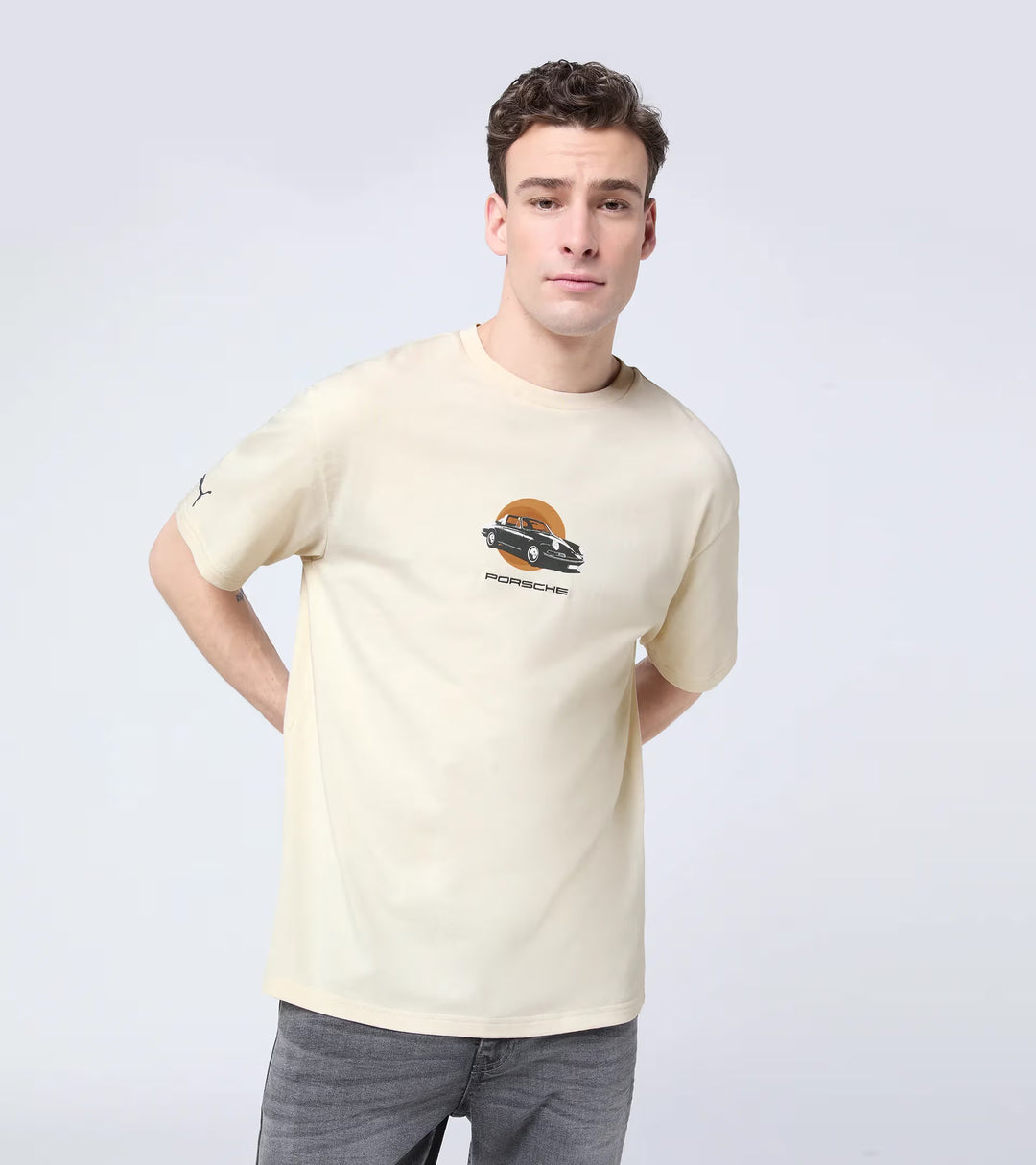 Porsche x Puma Unisex Beige T-shirt – 911 Targa 60Y