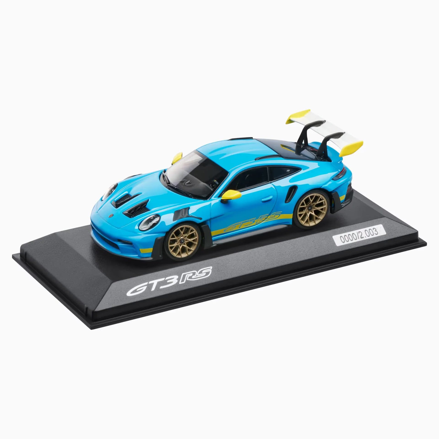 Porsche 911 GT3 RS (992) Blue/Yellow 1:43 Scale Model Car - Limited Edition