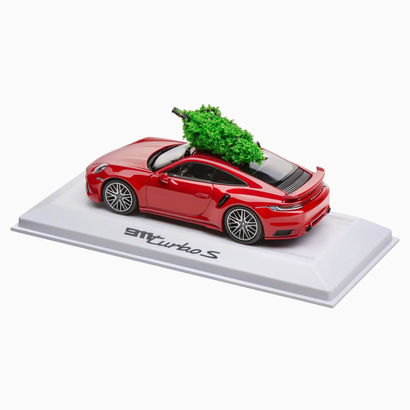 Porsche 911 Turbo S (992) 1:43 Scale Model Car - Carmine Red Christmas