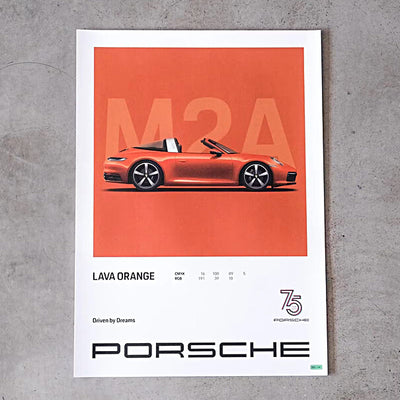 Porsche Set Of Four Poster , Limited Edition - 75Y Sports Car