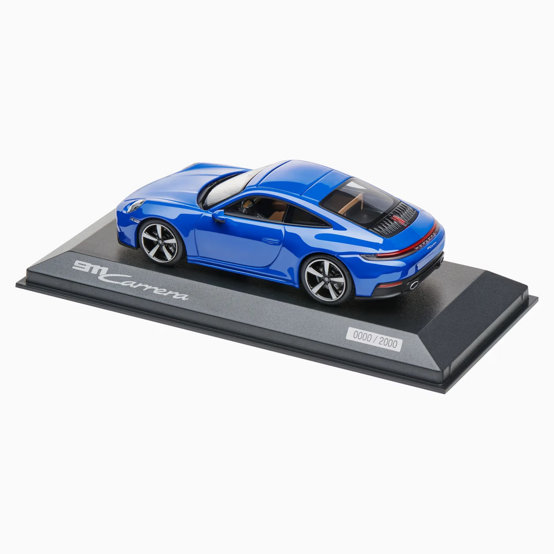 Porsche 911 Carrera Coupé (992.2), 1:43 Scale Model Car - Lugano Blue