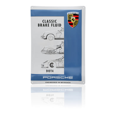 Porsche Classic Metal Plate Signs - Classic Motor Oil, Brake Fluid, Fuel Additive