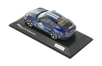 Porsche 911 Sport Classic (Gentian Blue Metallic) Model Car - 1:43 Scale