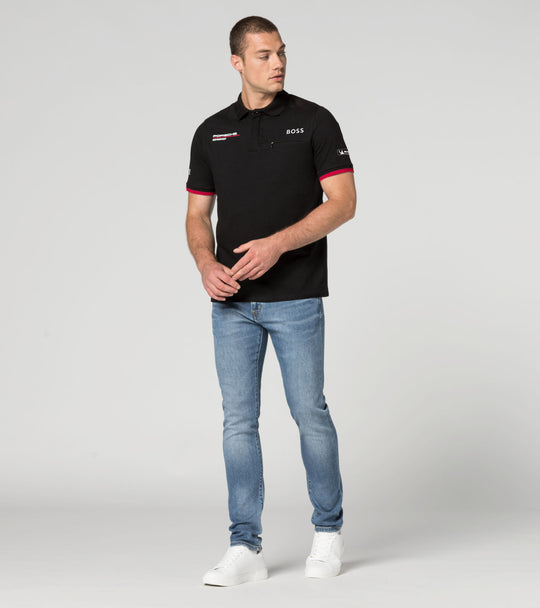 Porsche Men's Boss Polo (Black) - Motorsport