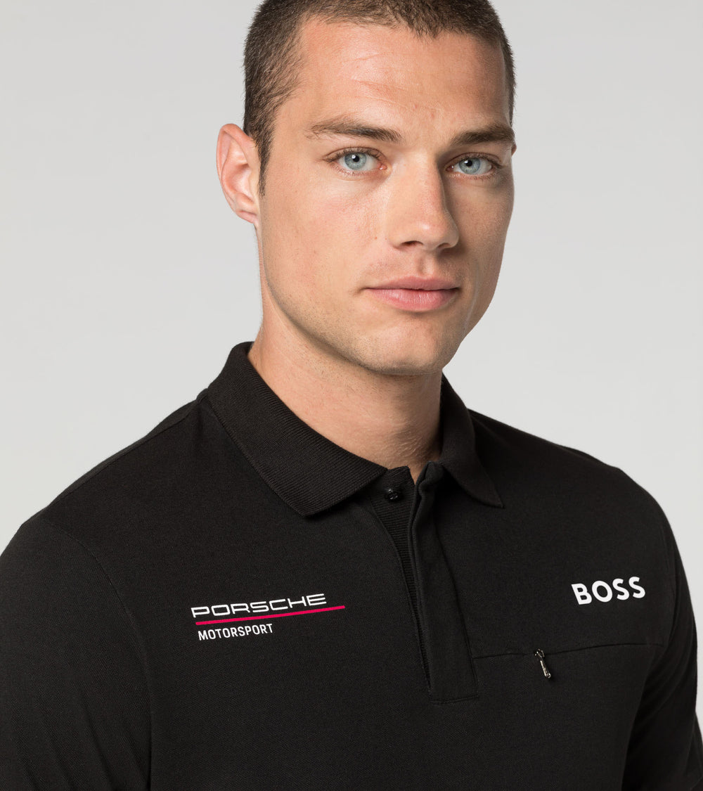 Porsche Men's Boss Polo (Black) - Motorsport