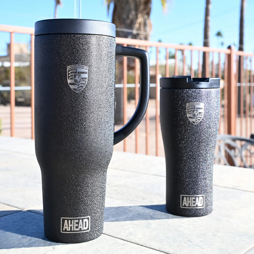 Porsche Style Black Thermal Travel Mug - AHEAD