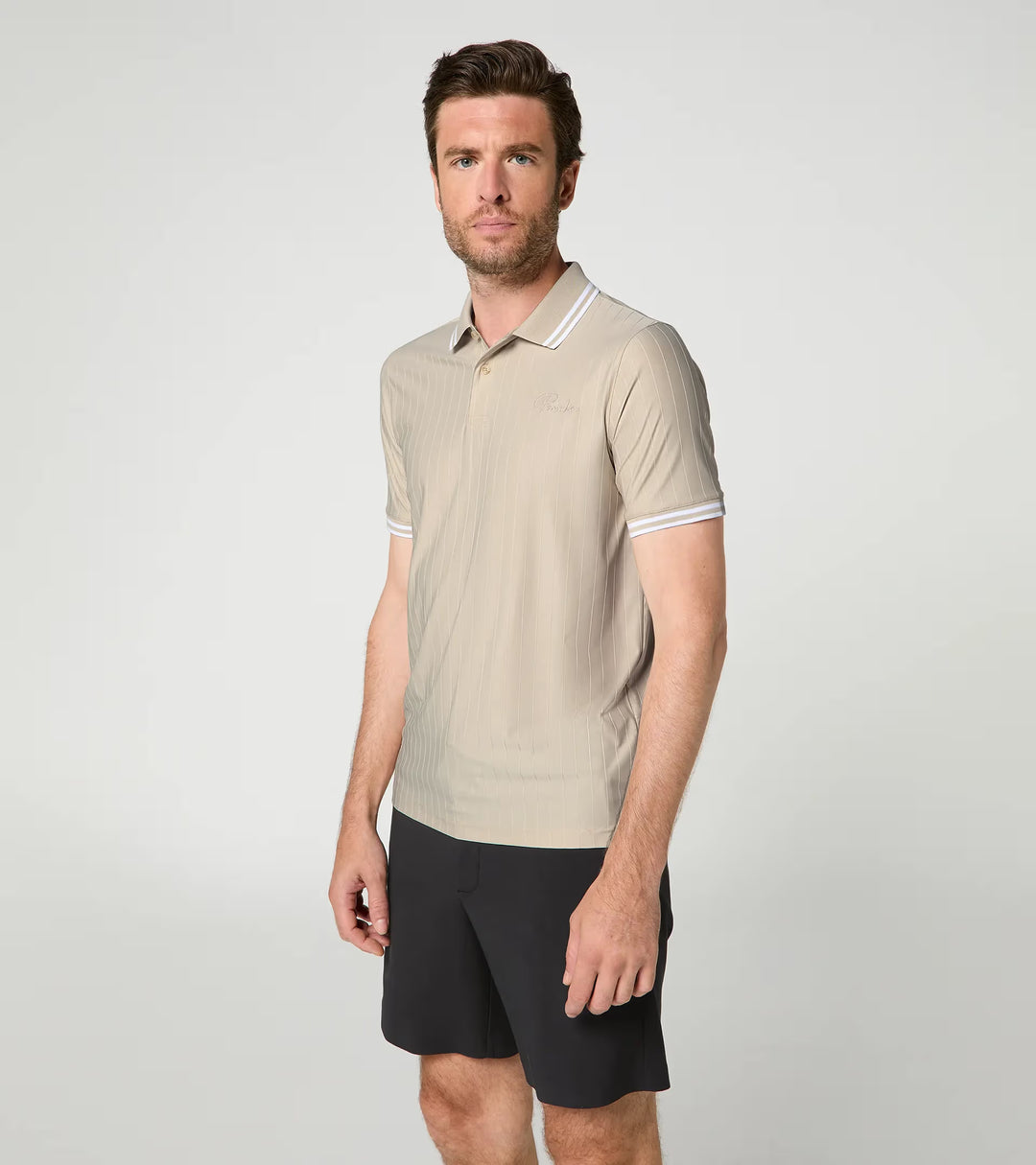 Porsche x Puma Men's Beige Polo Shirt - 911 Targa 60Y