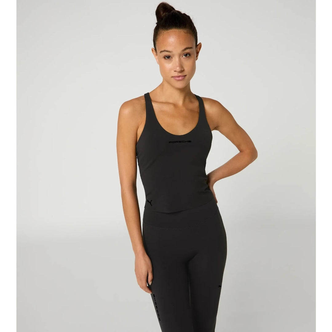Porsche Crop Top Tank Top (Black) - Cayenne Electric Urban