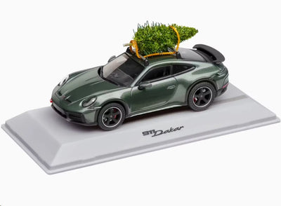 Porsche 911 Dakar 992 W/ Christmas Tree 1:43 Scale Model Car - Green