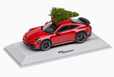 Porsche 911 Dakar 992 W/ Christmas Tree (Red) Model Car - Christmas