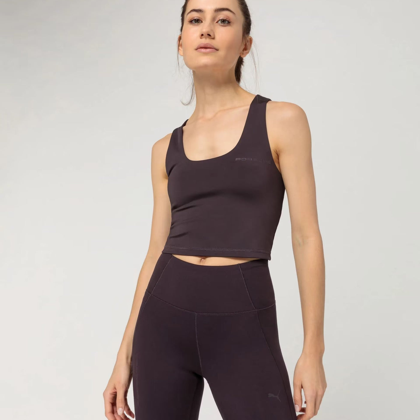 Porsche Crop Top Tank Top (Bramble) - Yoga Capsule