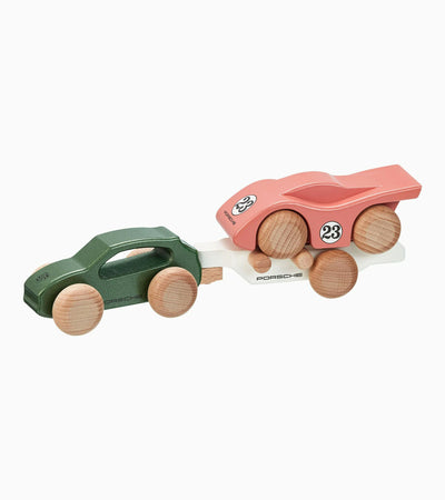 Porsche Kids Macan Wooden Car With 917 Trailer