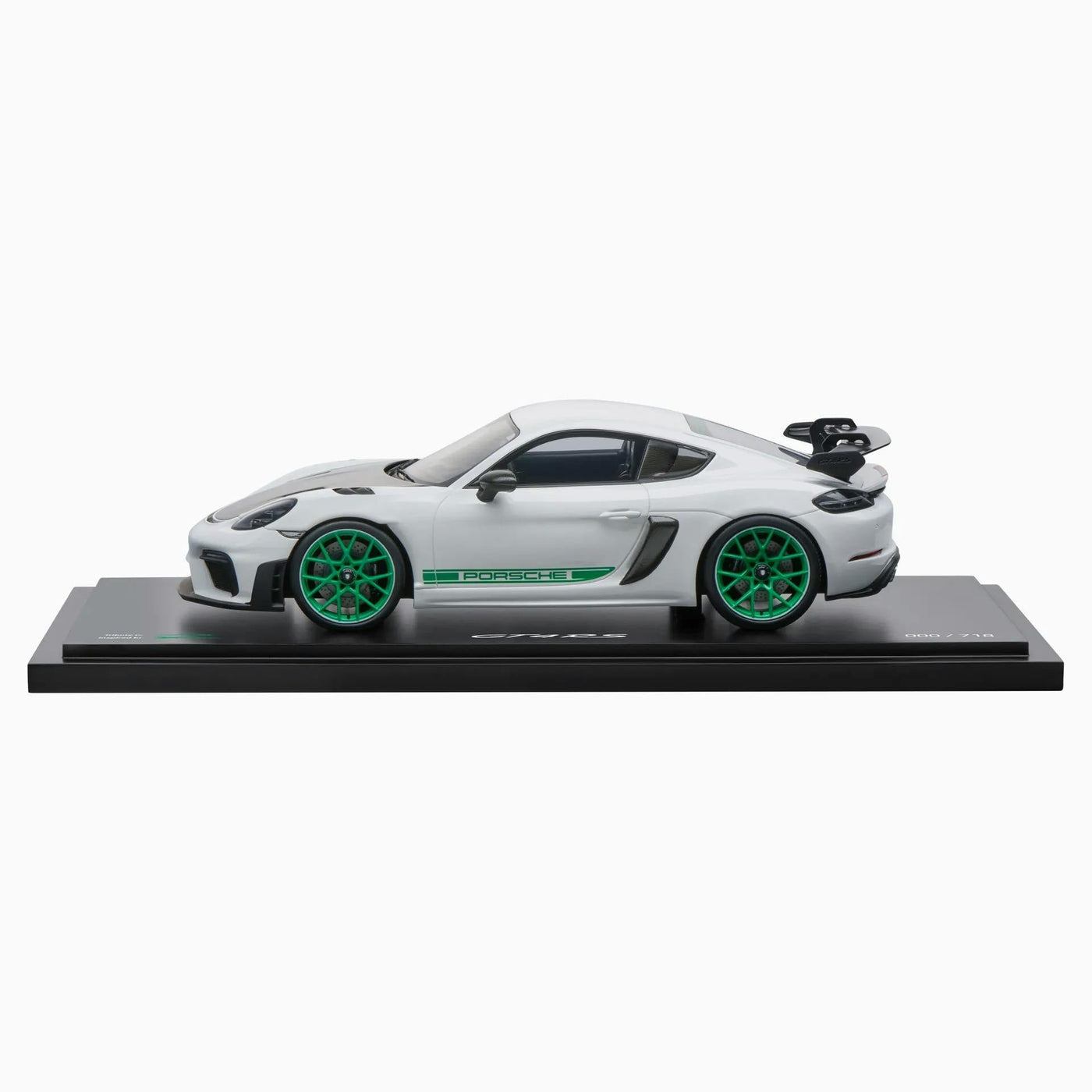 Porsche 718 Cayman GT4 RS in White/Green - 1:18 Scale Model Car