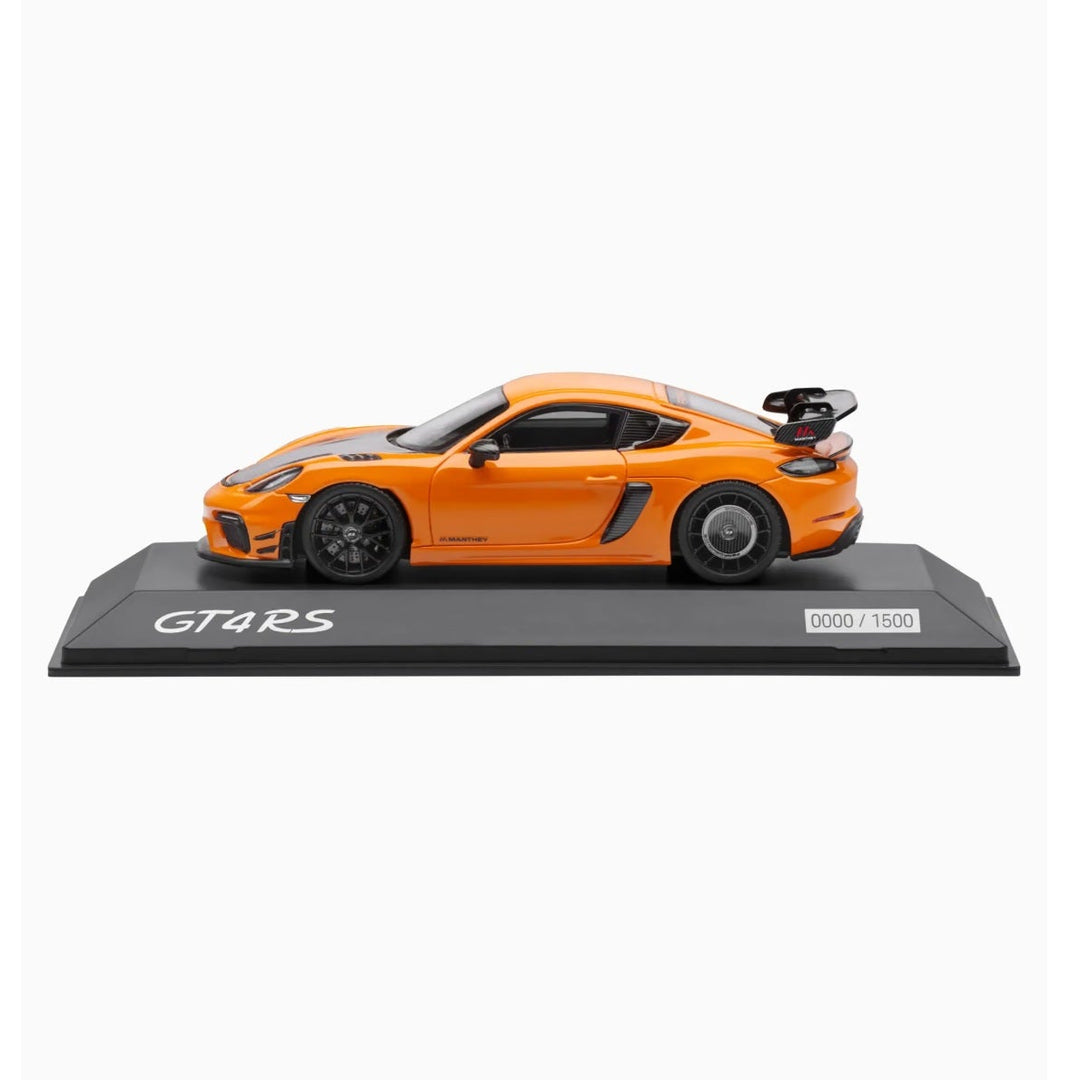 Porsche 718 Cayman GT4 RS (982) with Manthey Kit , 1:43 Scale Model Car - Pastel Orange