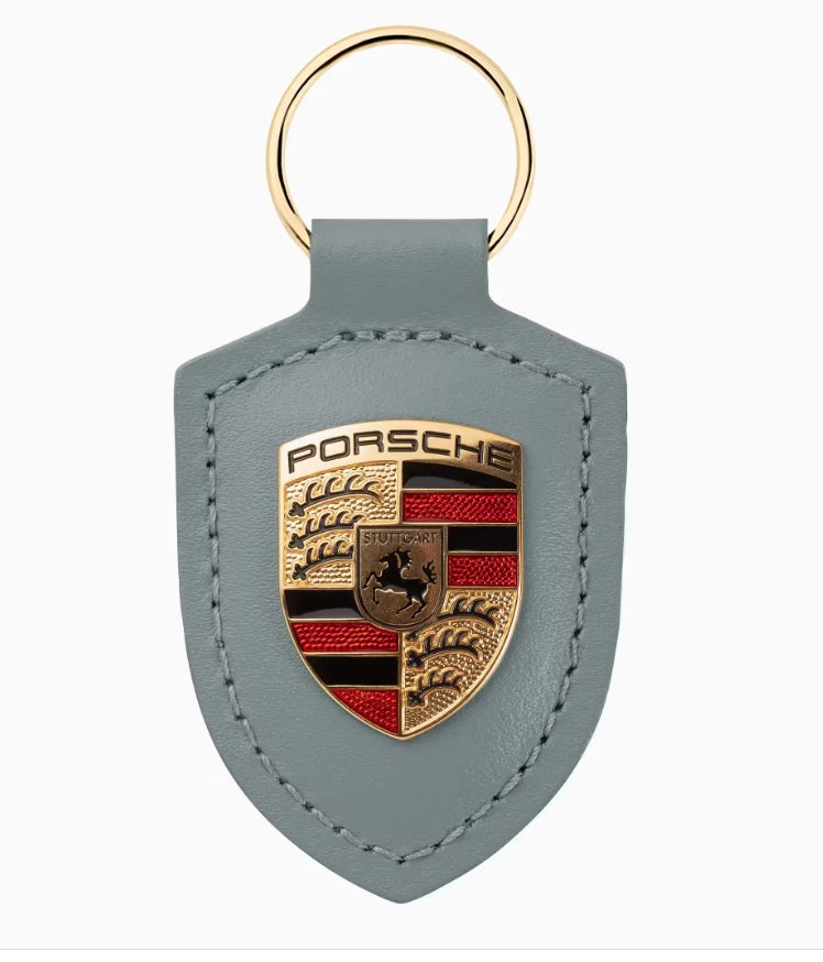Porsche Crest Leather Keychain - Shade Green