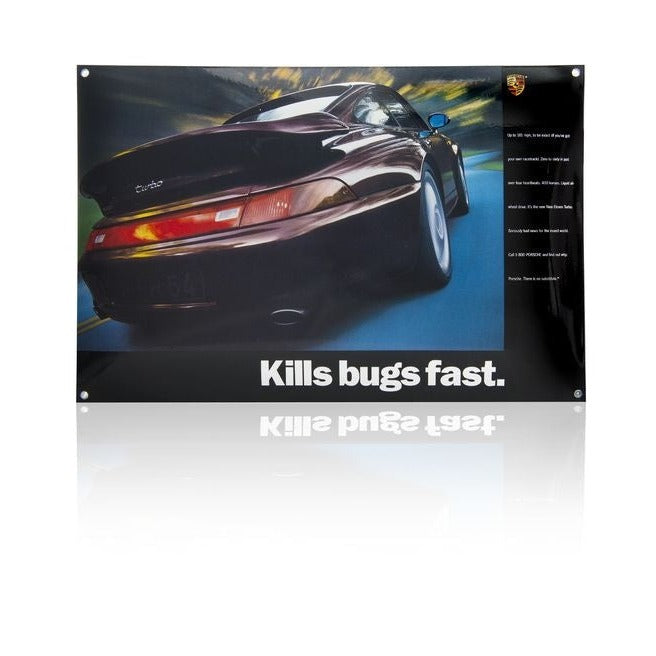 Porsche  Classic Enamel Sign - 993 Turbo "Kills Bugs Fast"