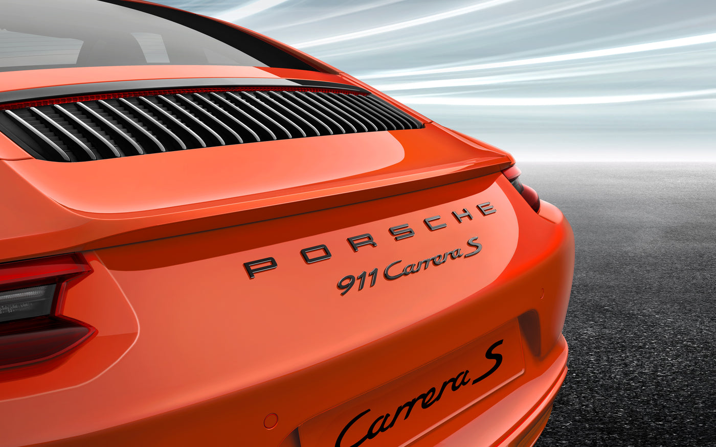 Painted "PORSCHE 911 Carrera S" logo - for 911 (991.2) models
