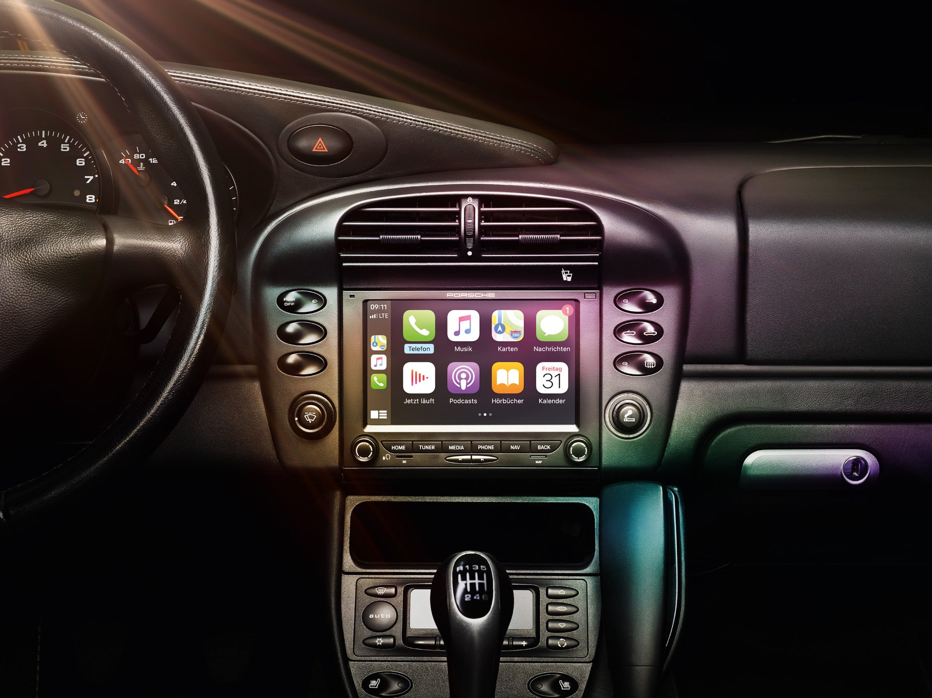 Porsche Boxster (986) 1997-2002 2-din conversion parts kit