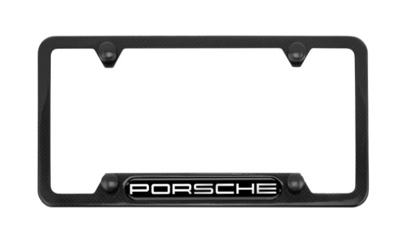 Porsche Carbon Fiber License Plate Frame With Script