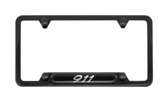 Porsche Carbon Fiber License Plate Frame With Script