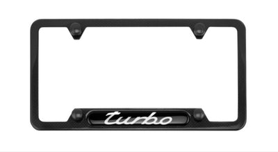 Porsche Carbon Fiber License Plate Frame With Script