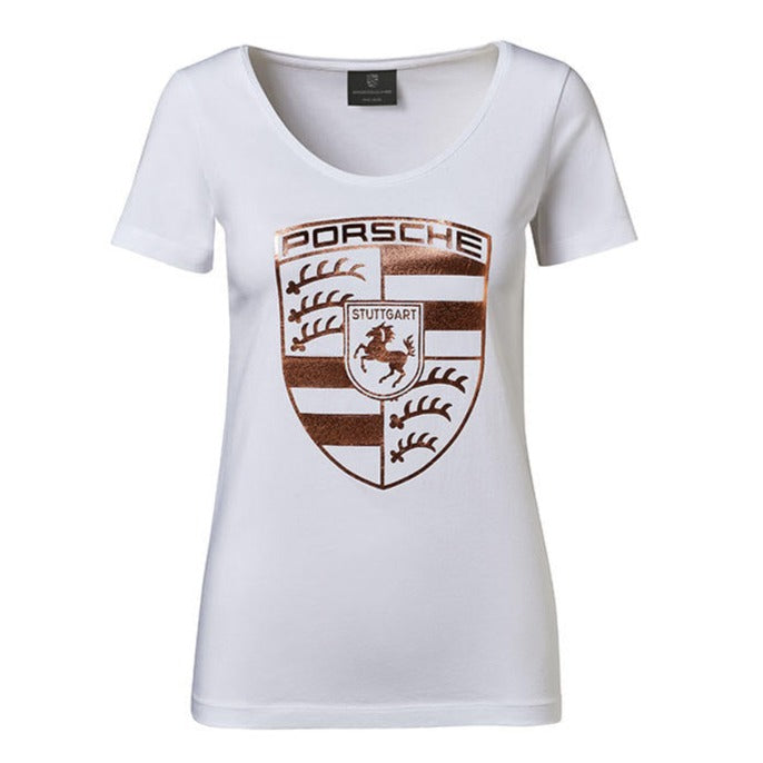 Porsche Women's Crest  T-Shirt- White