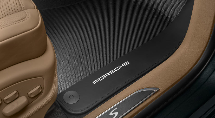 Porsche Tequipment Carbon Floor Mats With Leather Edging- Macan II