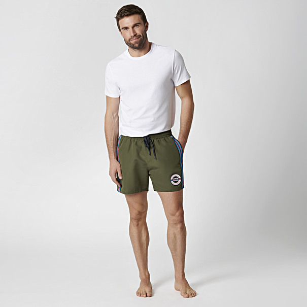 Porsche Men's Swim Shorts, Olive Green - Martini Racing