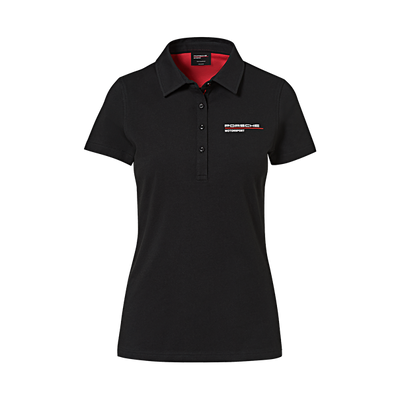 Porsche Ladies Polo Shirt (Black)- Motorsport Collection