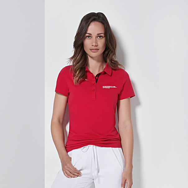 Porsche Ladies Polo Shirt (Red)- Motorsport Collection