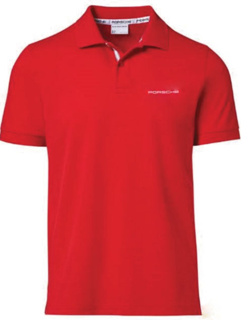 Men's Polo Shirt with PORSCHE lettering , Red - USA only release