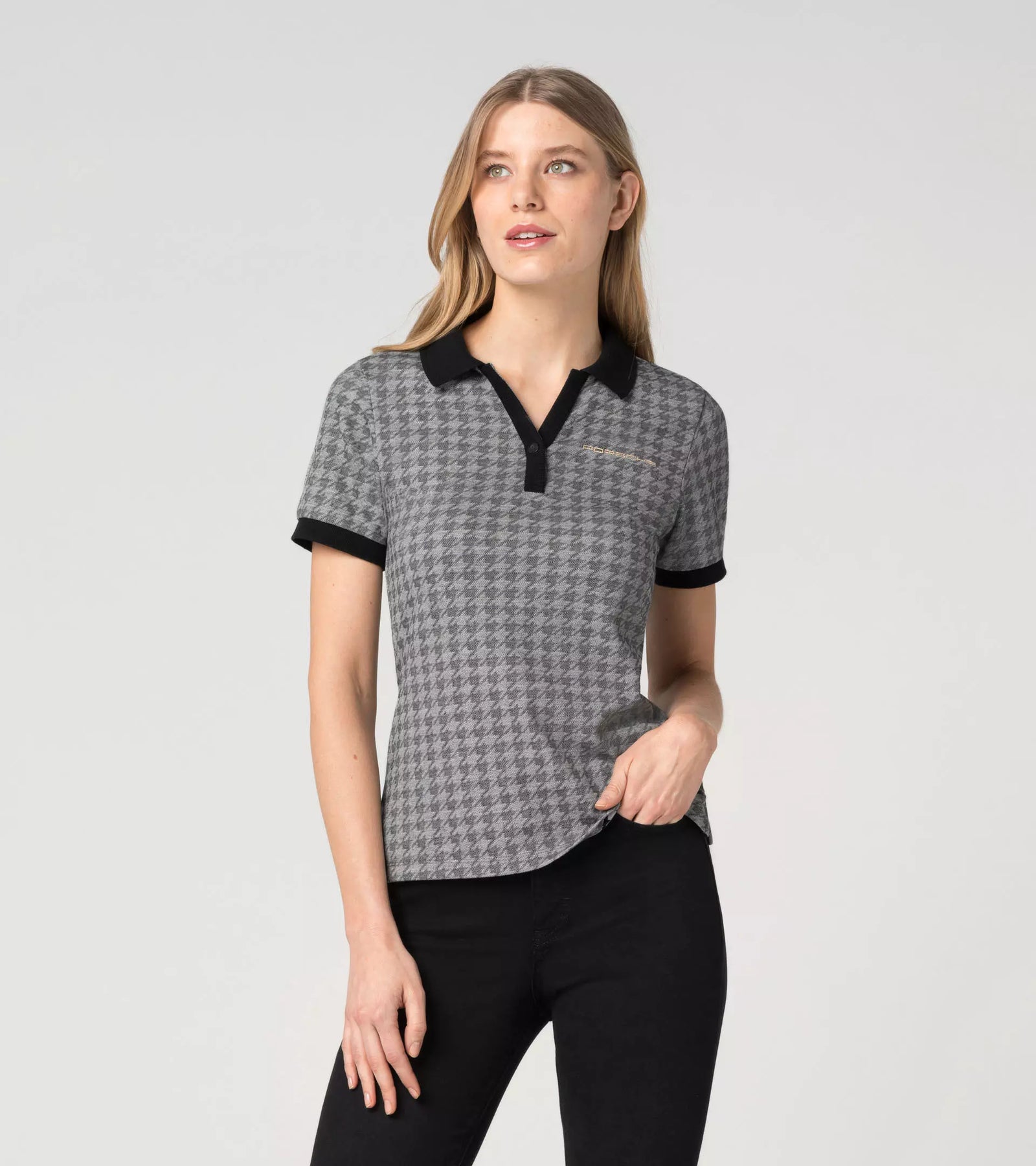 Porsche Women s Polo shirt Houndstooth Heritage Collection