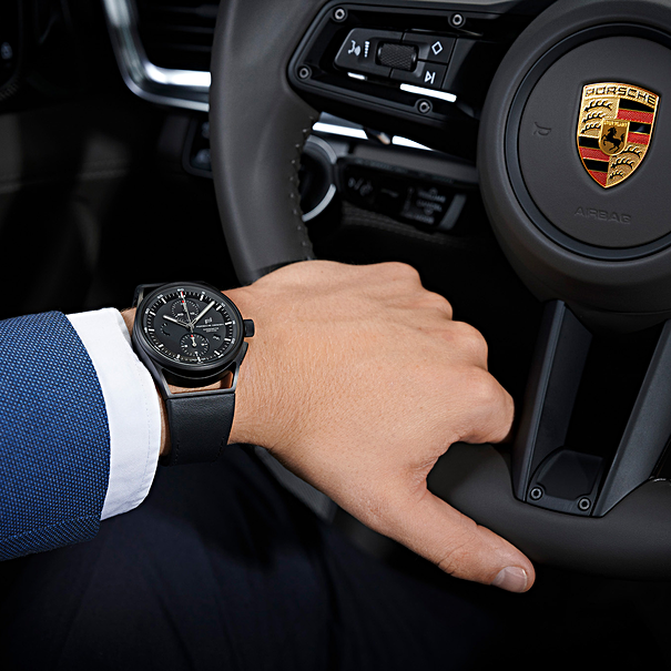 Porsche Design Sport Chronograph, Black & Leather