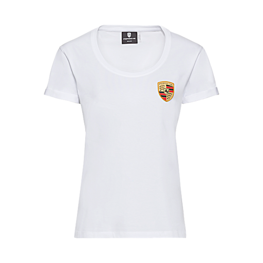 Porsche Women's T-Shirt (White) - Crest