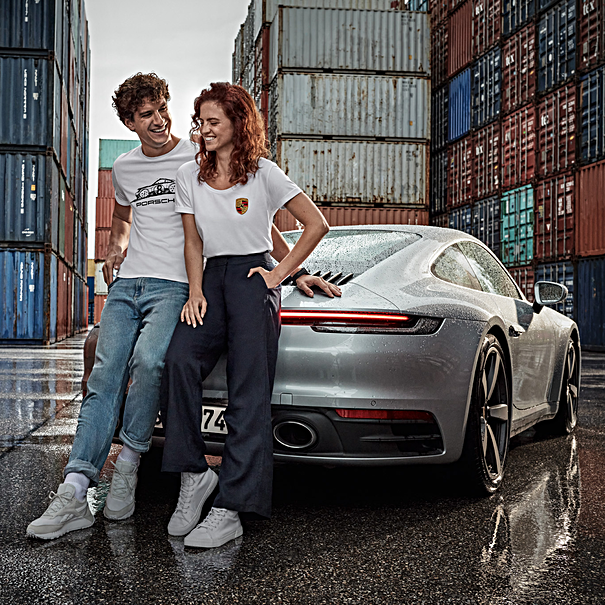Porsche Women's T-Shirt (White) - Crest