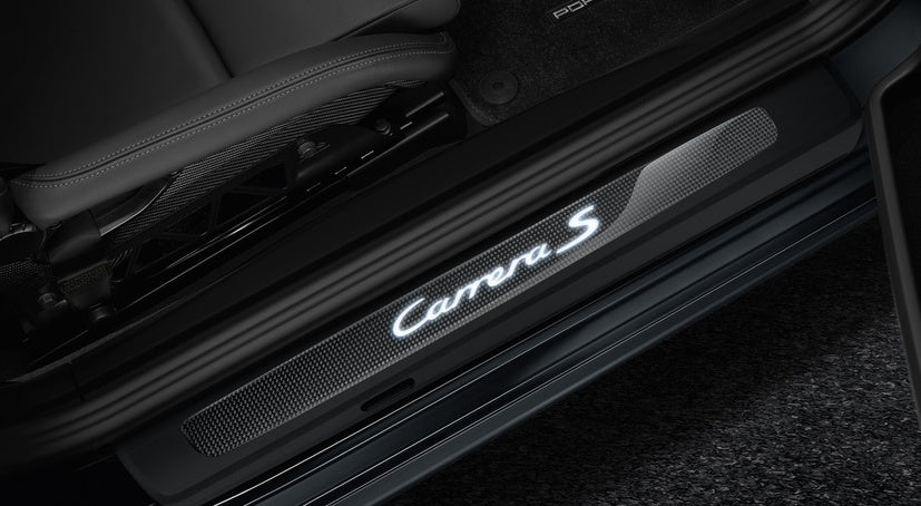 Porsche Tequipment Illuminated Door Entry Guards In Carbon for 911 (991) - "Carrera"