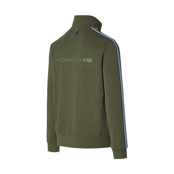 Porsche Men's Zip Up Sweater (Green) - Martini Racing