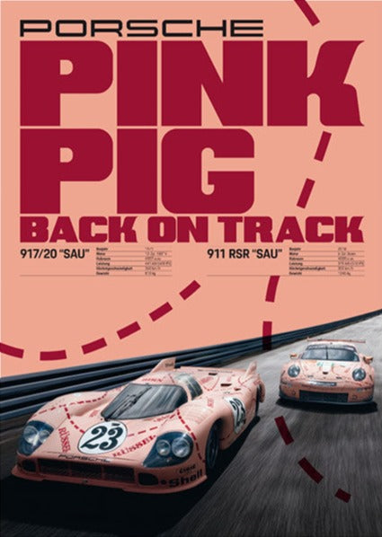 Porsche  Poster Set- Pink Pig Collection