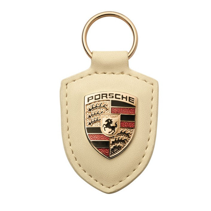 Leather Key Pouch with Embossed Porsche Crest - Wine Red - PCG-044