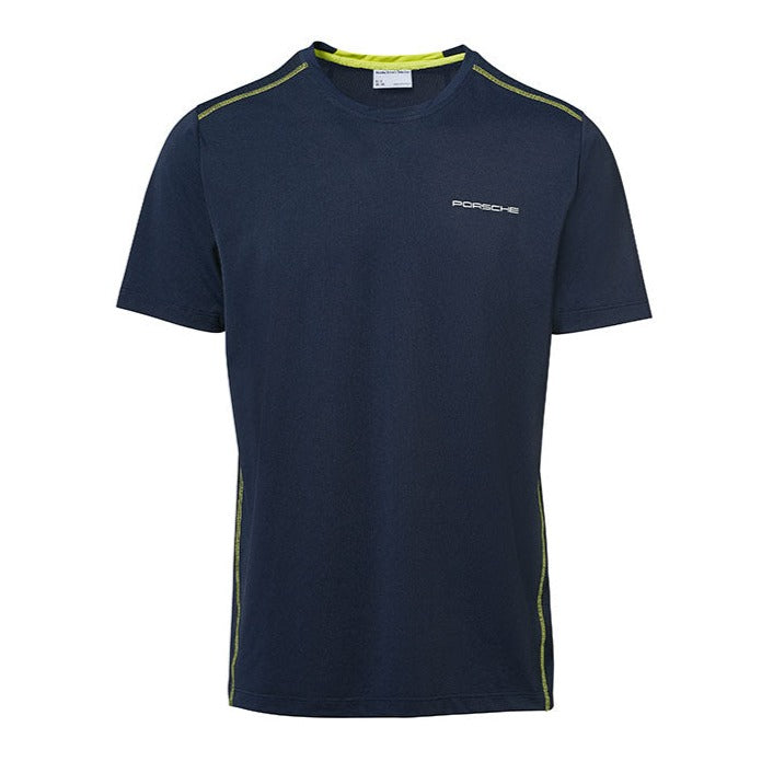 Porsche Men's T-shirt, dark blue/acid green - Sport