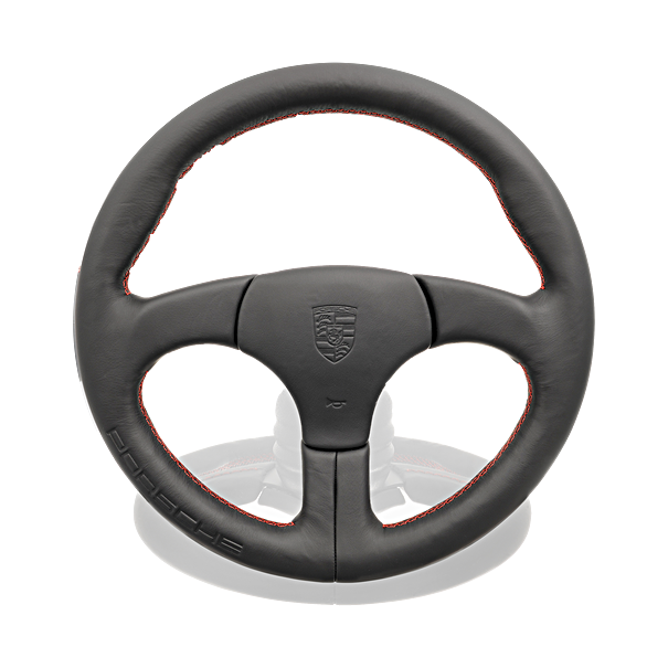 Porsche Sports Steering Wheel W/ Out Airbag Black W/ Red Stitch- 911 and 959