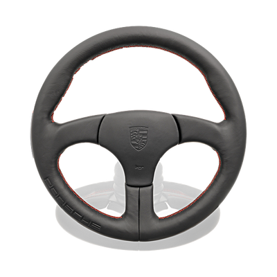 Porsche Sports Steering Wheel W/ Out Airbag Black W/ Red Stitch- 911 and 959