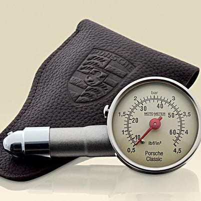 Porsche Classic Tire Pressure Gauge- Leather