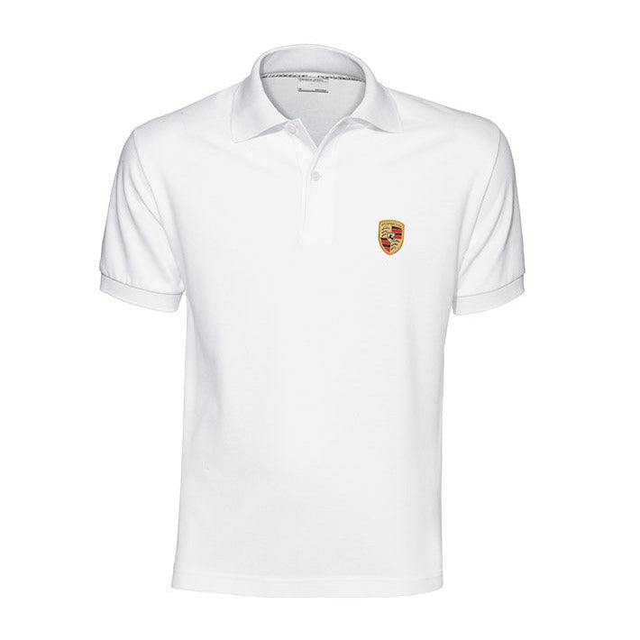 Porsche Crest Men's Polo Shirt - White